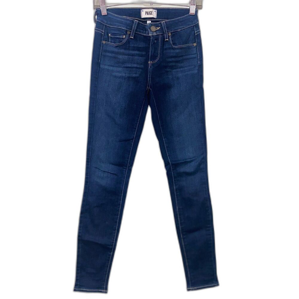 Paige Denim Verdugo Ultra Skinny Dark Blue Eve Wash Jeans Stretch Size 26 DNM765